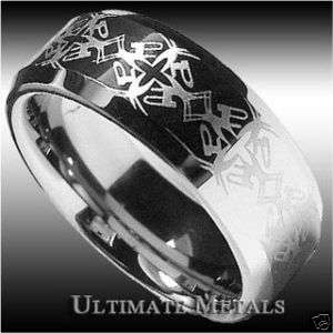 8MM Tungsten Ring Wedding Band Laser Etched 8.5 to 13  