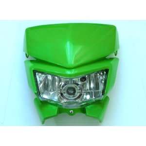  GREEN HEADLIGHT HEAD LAMP FAIRING MOTORCYCLE MX DIRT BIKE OFF ROAD 