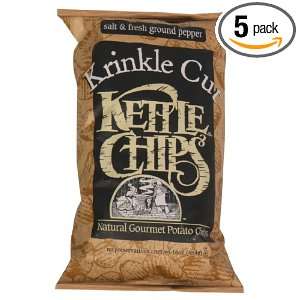 Kettle Brand Krinkle Cut Potato Chips, Salt and Fresh Ground Pepper 