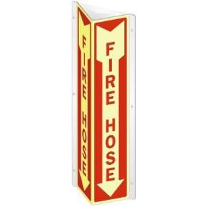 Fire Hose (Arrow) Alumm Projecting Sign, 4 x 18
