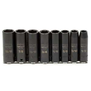 Armstrong 20 897 1/2 Inch Drive 6 Point SAE Deep Impact Socket Set, 8 