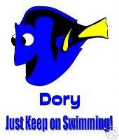 Finding Nemo   Dory   Swimming 5x7 Iron on transfer  