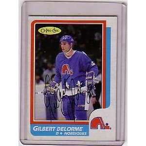    1986 87 O pee chee #234 Gilbert Delorme Nordiques 