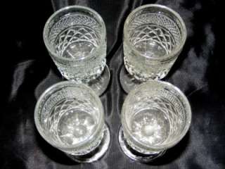   Vintage Anchor Hocking Wexford Crystal Clear Glass Wine Water Goblets