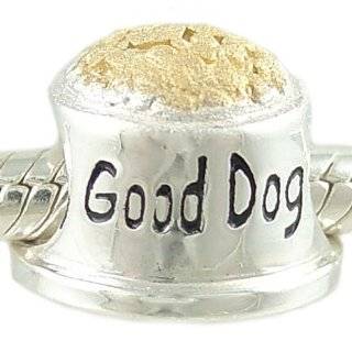 Petite Good Dog Food Dish 14K and 925 Sterling Silver Bead fits 