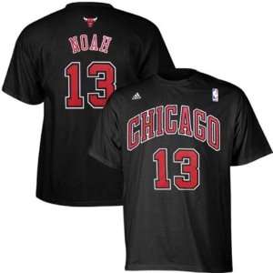  Joakim Noah adidas Black Name and Number Chicago Bulls T 