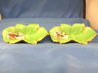 Vintage Herend Rothchild Bird Leaf Dishes 1915 30s  