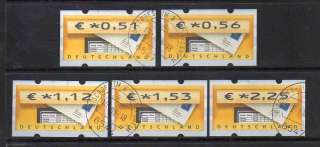 2002 Germany Set of Five ATM Labels (Mi 5 VS2) CV€16  