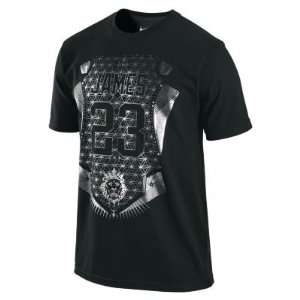  Nike Mens Lebron Crest Short Sleeve Shirt Black Sports 
