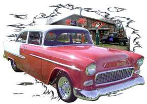 You are bidding on 1 1955 Red Chevy Bel Air b Custom Hot Rod 