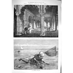  1876 India Dewan I Khas Palace Delhi Pala Fishermen