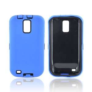 For T Mobile Samsung Galaxy S2 Blue Black Dual Layered Hard Silicone 