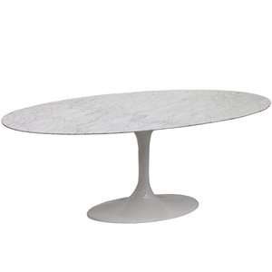  78 Lippa Marble Top Dining Table in White