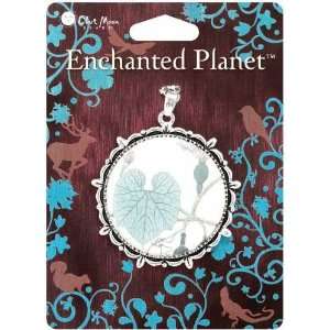 Blue Moon Enchanted Planet Metal Pendants Epoxy Leaf Antique Silver 1 