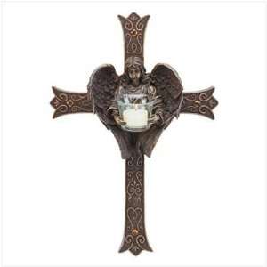  Angel Wall Cross Candle Holder