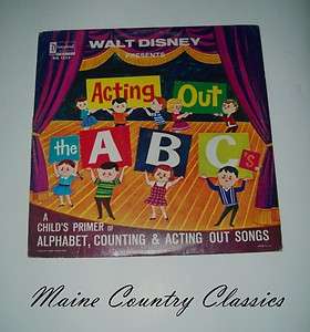   Childrens Record WALT DISNEY PRESENTS ACTING OUT THE ABCS LP Alphabet