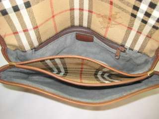 Vintage Burberry Burberrys Coated Canvas Classic Check Clutch Hand Bag 