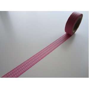  Japanese Washi Tape   Pink Squiggly Lines Pattern 