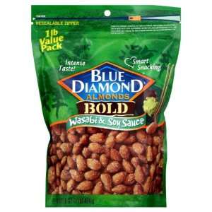 Blue Diamond Almonds Bold Wasabi & Soy Sauce, Value Pack, 16 Ounce 