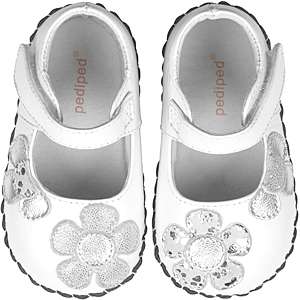 Pediped Originals Shoes   ABIGAIL White Silver   NEW  