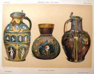 Bachs Renaissance Chromo c1880  GERMAN BEER STEINS  