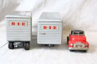   RARE VINTAGE ALPS JAPAN GMC DOUBLE SIE TRACTOR TRAILER TRUCK 15 INCHES