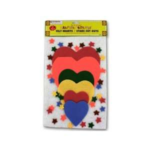  New   Felt hearts and stars cut outs   Case of 48 by 