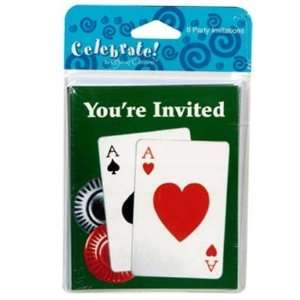 Vegas Nights Poker Party Invitations 8 Count