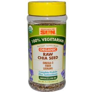  Health from the Sun Organic Raw Chia Seed 9.5 oz. shaker 