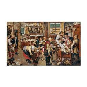  Peasants Paying Tithes by Pieter Brueghel. size 26 inches 