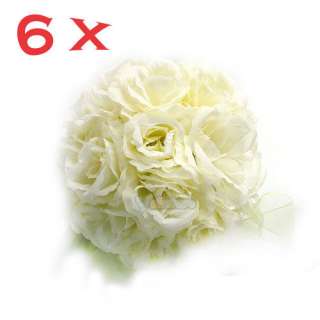 Pcs Ivory Silk Rose Kissing Ball Wedding Flower Decor  