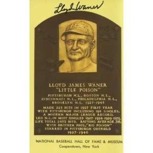  Lloyd Waner Hand Signed Yellow Hof Postcard Jsa Coa   MLB 