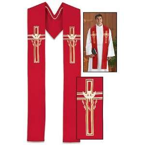  Descending Dove   Red Clergy Stole 