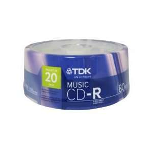  TDK CD R 80 Minute 700MB 20 Pack Spindle For Music 