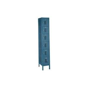 Ventilated Locker Six Tier 12x18x12 6 Door Assembled Blue  