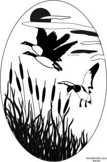 10.5X16 WATERFOWL static cling etched glass decal  