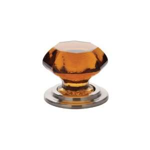  Town Old Town 1 3/4 Amber Crystal Cabinet Knob with Solid Brass Rose