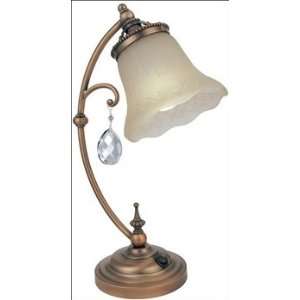  Lite Source C41201 Darcy Table Lamp with Amber Glass Shade 