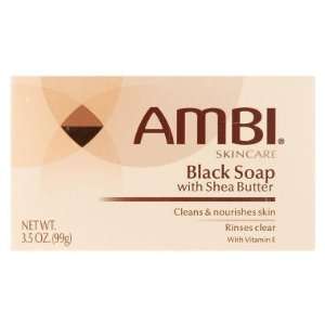  Ambi Skincare Black Bar Soap with Shea Butter, 3.5 oz 