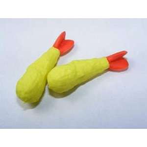  Yellow Tempura Ebi Fry Shrimp Erasers. 2 Pack. Toys 