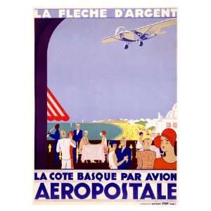  La Fleche dArgent, Aeropostale Giclee Poster Print, 18x24 