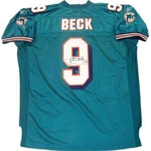 John Beck Autographed / Signed Miami Dolphins Teal Authentic Jersey