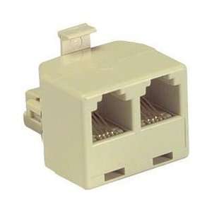  Telephone RJ 11 Two To One Duplex Adapter Phone Jack 