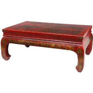  Red Lacquer Peaceful Village Coffee Table