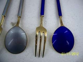 DAVID ANDERSEN NORWAY Set of six Enameled Forks & Spoons  
