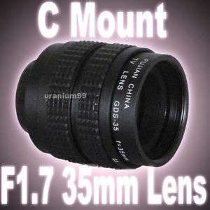 35mm F1.7 Lens CCTV C mount Panasonic GF 1 G1 EP2 EP L1  