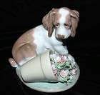 7672 lladro it wasn t me dog with flower vase mint expedited shipping 