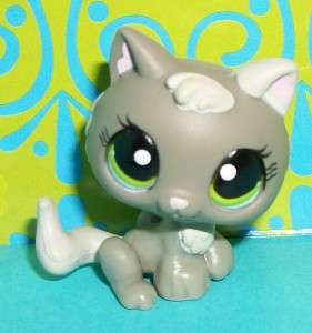 Littlest Pet Shop~#1035 GRAY BABY KITTEN/KITTY CAT Green Eyes~N144 LPS 
