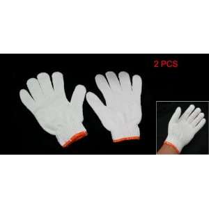  Amico 1 Pairs of White String Knit Work Gloves Orange Trim 