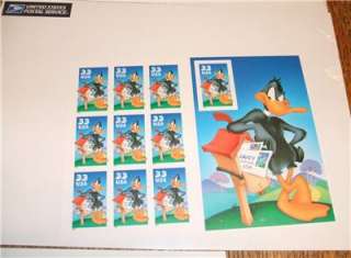 Lot of Warner Brothers USPS Stamp sheets and first day covers, Looney 